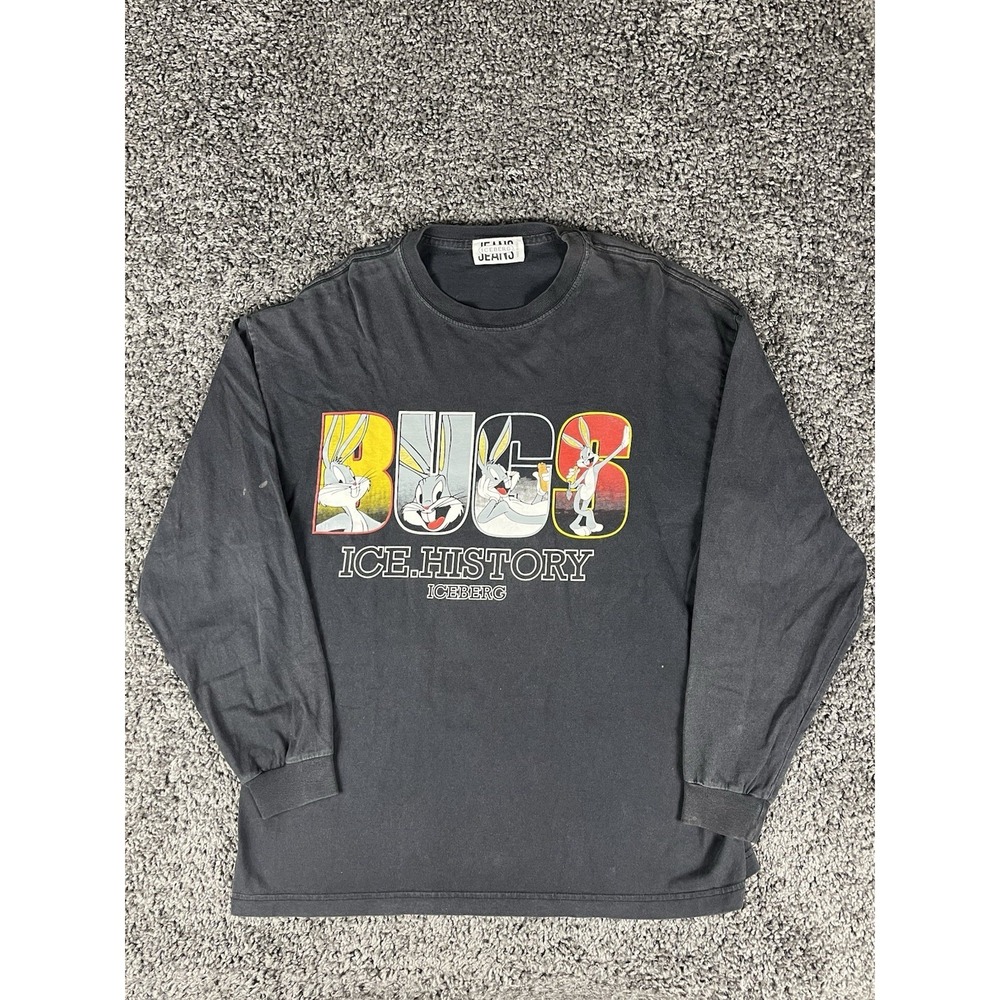 Vintage 90's Bugs Bunny Looney Toones Iceberg Jeans Long Sleeve LG Double Sided